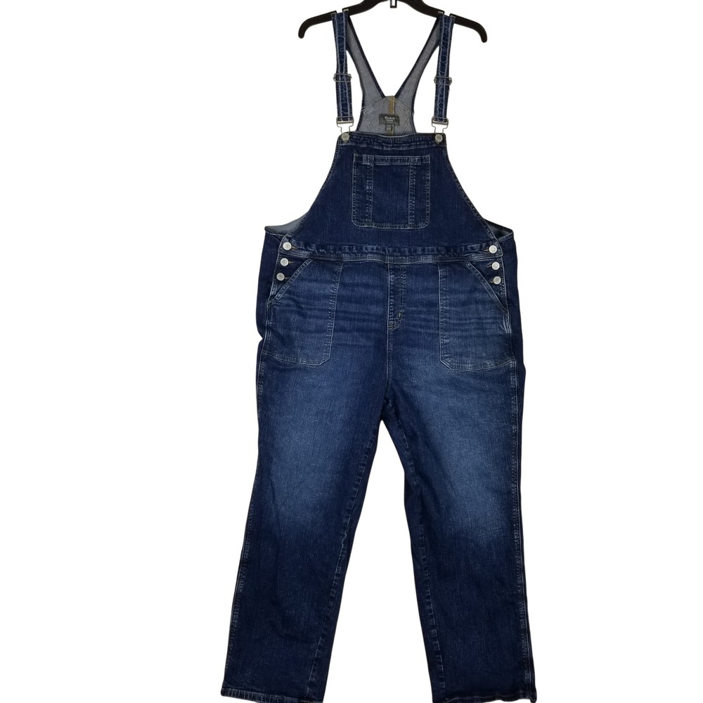 Torrid Denim Overalls Womens 16R Blue Dark Wash Straight Leg Stretch Bib
